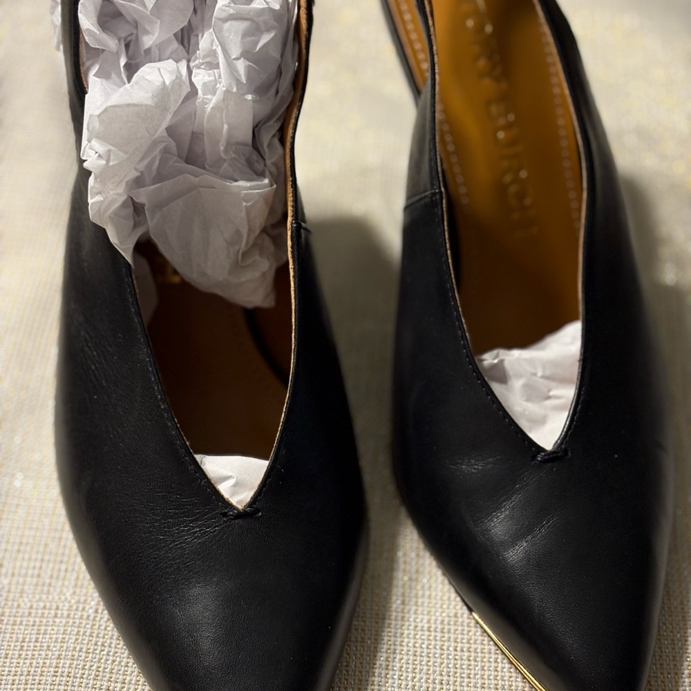 Tory Burch Black Leather Heels
